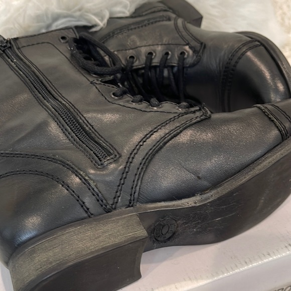 Steve Madden Troopa Combat Boots! Ankle Booties! Woman US 7.5 Black Leather! - Picture 7 of 8